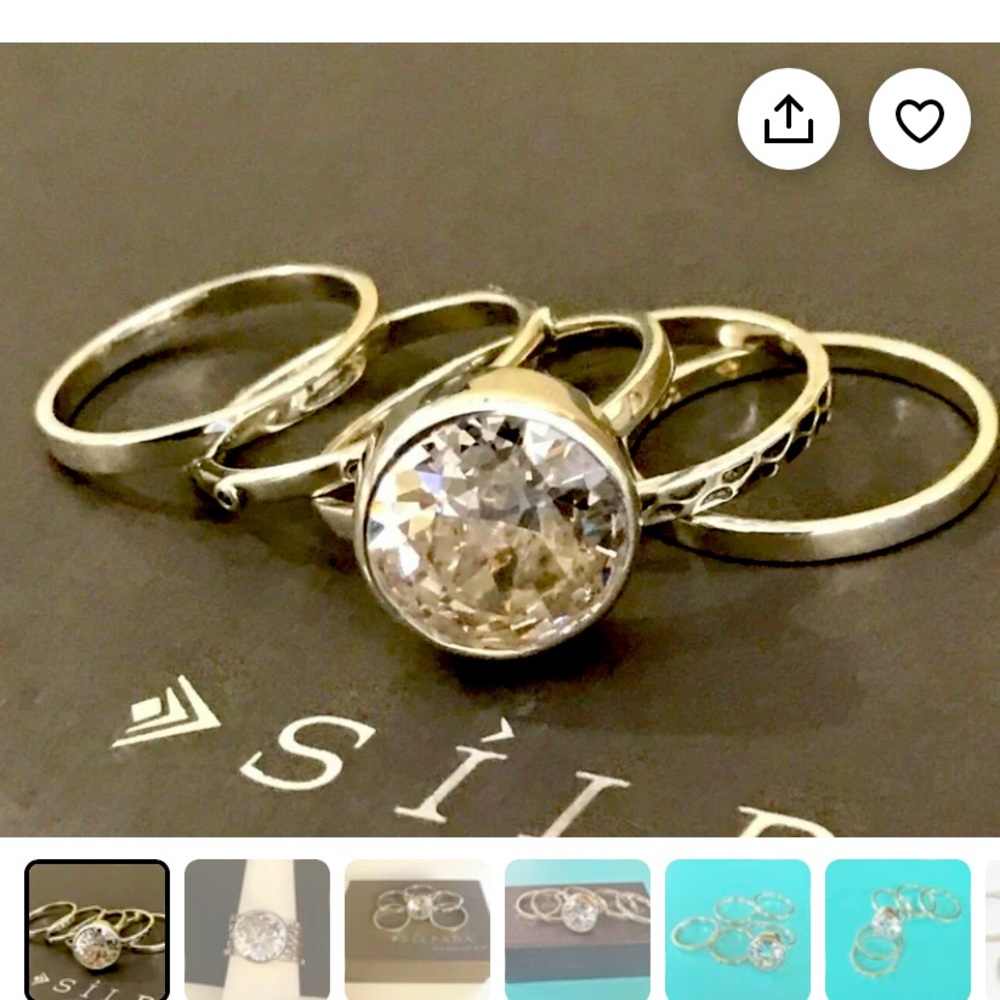 Silpada Ring .925 Sterling CZ